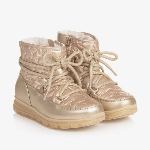 Mayoral-Girls Gold Star Quilted Snow Boots | Childrensalon Outlet