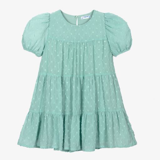 Mayoral-Girls Green Chiffon Dress | Childrensalon Outlet