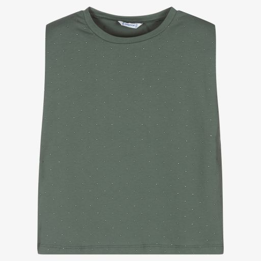 Mayoral-Girls Green Cotton T-Shirt | Childrensalon Outlet