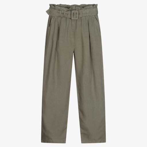 Mayoral-Girls Green Lyocell Trousers | Childrensalon Outlet