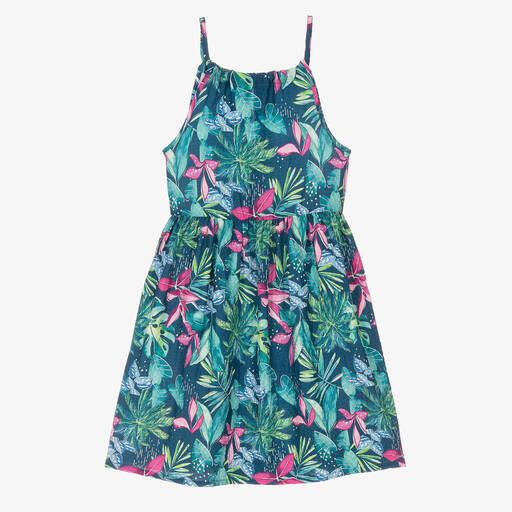 Mayoral-Girls Green Tropical Print Dress | Childrensalon Outlet
