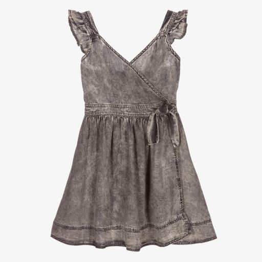 Mayoral-Girls Grey Chambray Dress | Childrensalon Outlet