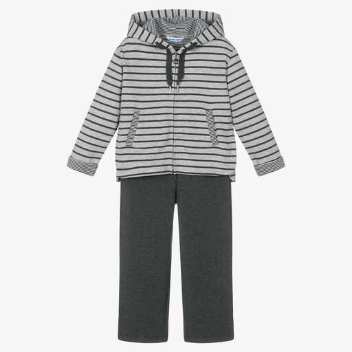 Mayoral-Girls Grey Cotton Tracksuit | Childrensalon Outlet