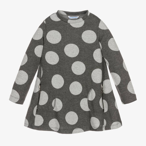 Mayoral-Girls Grey Jersey Dress | Childrensalon Outlet