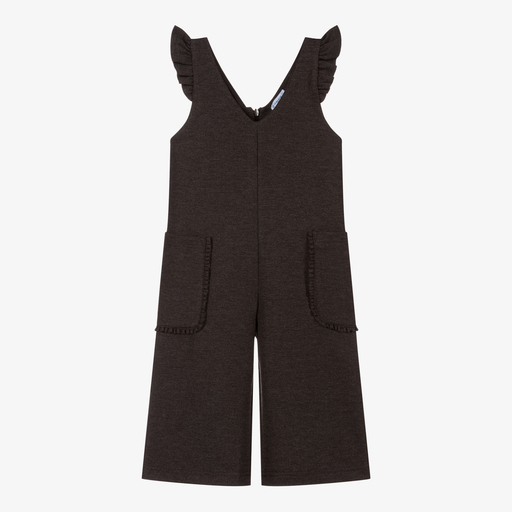 Mayoral-Girls Grey Jersey Jumpsuit | Childrensalon Outlet