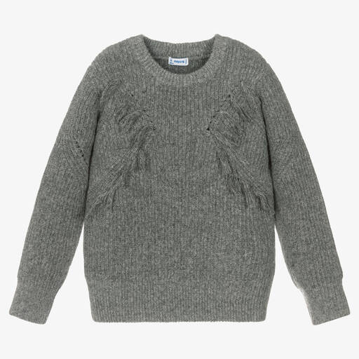 Mayoral-Grauer Strickpullover für Mädchen | Childrensalon Outlet