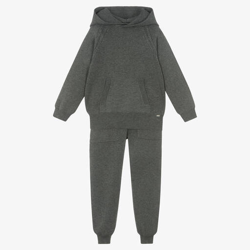 Mayoral-Girls Grey Knitted Tracksuit | Childrensalon Outlet