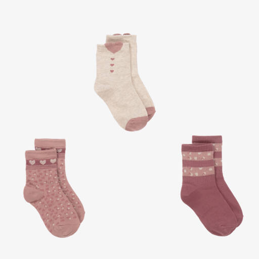 Mayoral-Girls Heart Pattern Cotton Socks Trio | Childrensalon Outlet