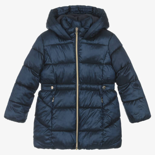 Mayoral-Синий пуховик с капюшоном | Childrensalon Outlet