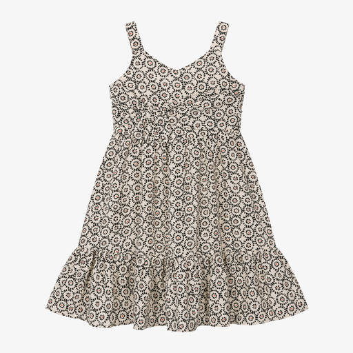 Mayoral-Girls Ivory & Black Woven Dress | Childrensalon Outlet