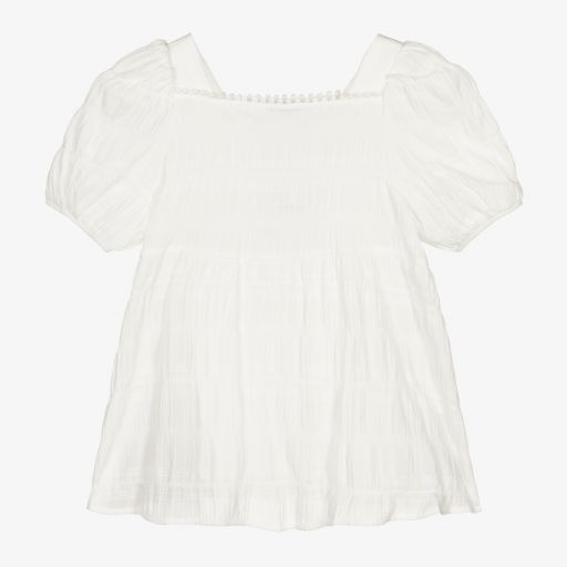 Mayoral-Кремовая хлопковая блузка для девочек | Childrensalon Outlet