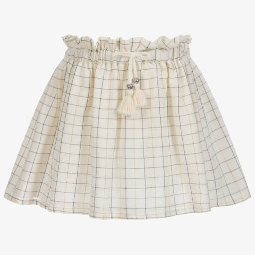 Mayoral-تنورة قطن مبطنة لون عاجي للبنات | Childrensalon Outlet