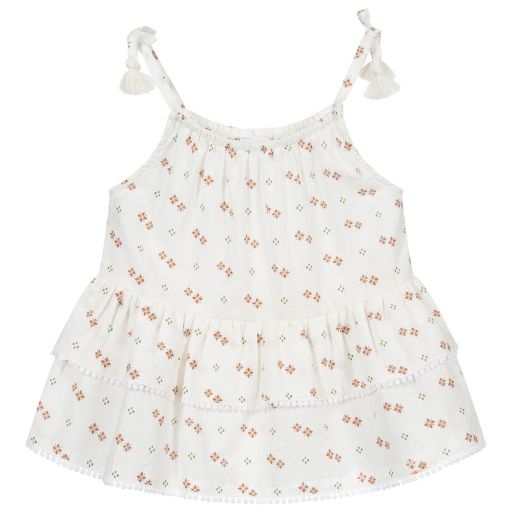 Mayoral-Girls Ivory Cotton Top | Childrensalon Outlet