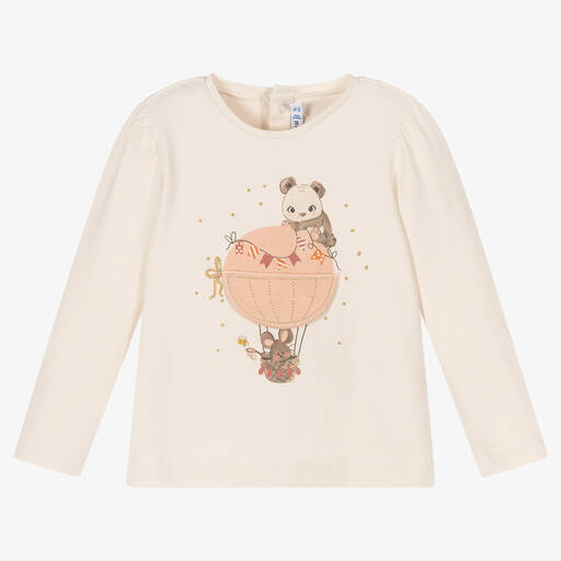 Mayoral-Girls Ivory Cotton Top | Childrensalon Outlet