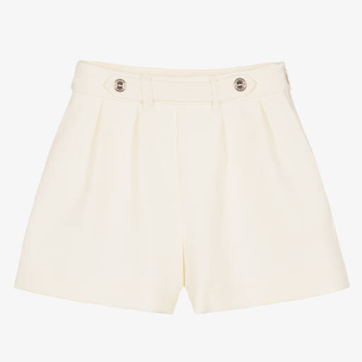 Mayoral-Girls Ivory Pleated Shorts | Childrensalon Outlet