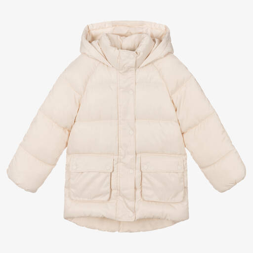 Mayoral-Girls Ivory Puffer Coat | Childrensalon Outlet