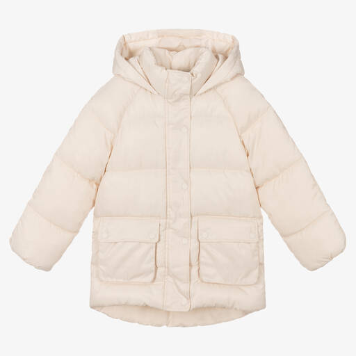 Mayoral-Girls Ivory Puffer Coat | Childrensalon Outlet