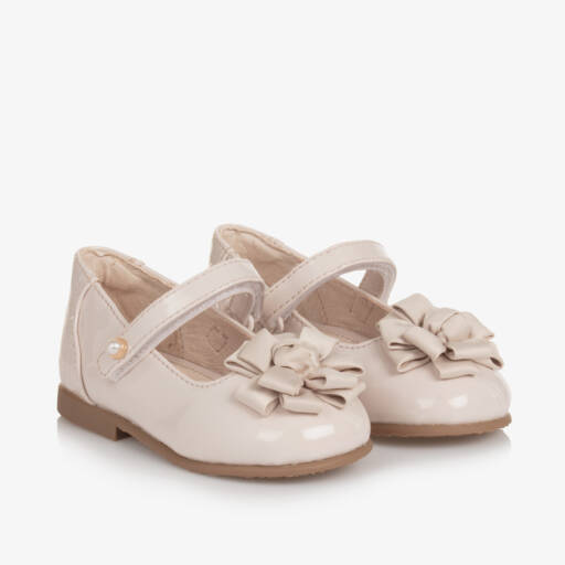 Mayoral-Girls Ivory Satin Bow Shoes | Childrensalon Outlet