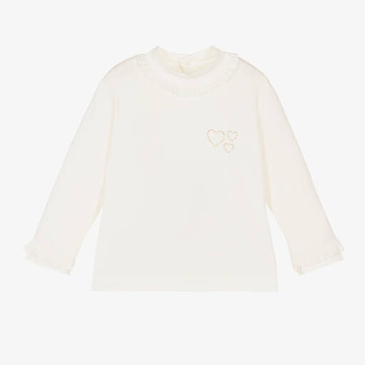 Mayoral-Girls Ivory Turtleneck Top | Childrensalon Outlet