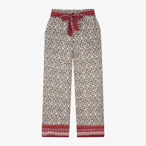 Mayoral-Girls Ivory Wide Leg Trousers | Childrensalon Outlet