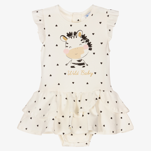 Mayoral-Girls Ivory Zebra Dress | Childrensalon Outlet