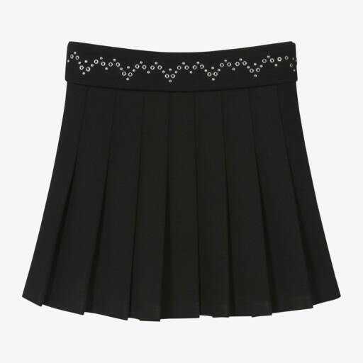 Mayoral-Girls Jet-Black Pleated Skirt | Childrensalon Outlet