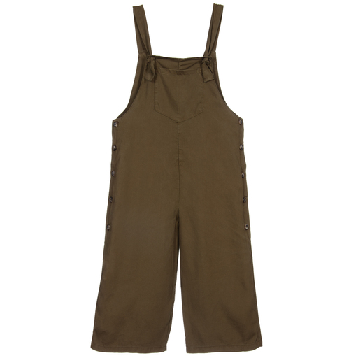 Mayoral-Girls Khaki Green Jumpsuit | Childrensalon Outlet