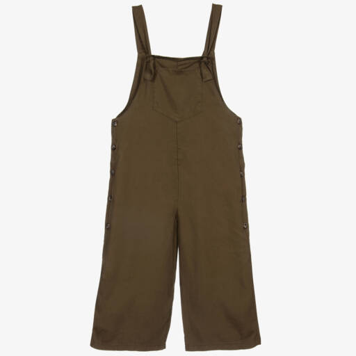 Mayoral-Girls Khaki Green Jumpsuit | Childrensalon Outlet