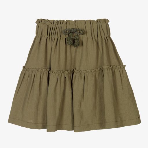 Mayoral-Girls Khaki Green Skirt | Childrensalon Outlet