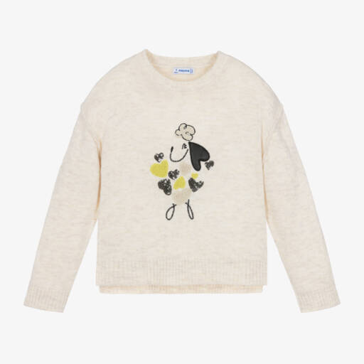Mayoral-Girls Knit Dog & Heart Jumper | Childrensalon Outlet