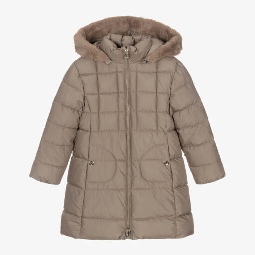 Mayoral-Girls Luxe Beige Quilted Jacket | Childrensalon Outlet