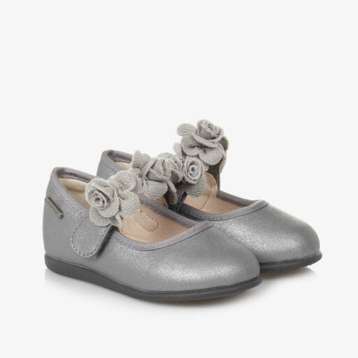Mayoral-Girls Metallic Floral Strap Shoes | Childrensalon Outlet