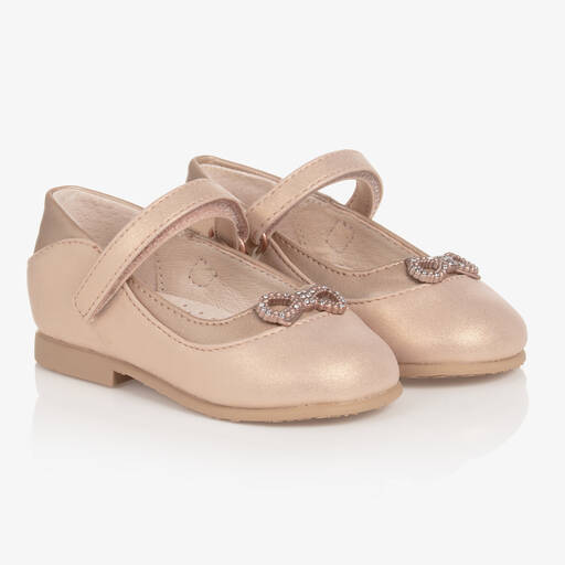 Mayoral-Girls Metallic Pink Ballerina Shoes | Childrensalon Outlet