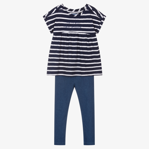 Mayoral-Girls Navy Blue Leggings Set | Childrensalon Outlet