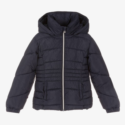 Mayoral-Girls Navy Blue Puffer Jacket | Childrensalon Outlet