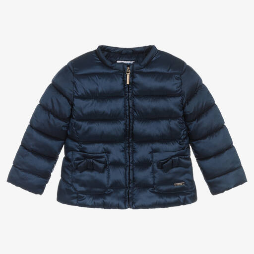Mayoral-Girls Navy Blue Puffer Jacket | Childrensalon Outlet