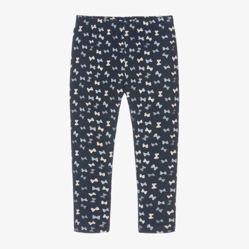 Mayoral-Girls Navy Bow Jersey Leggings | Childrensalon Outlet