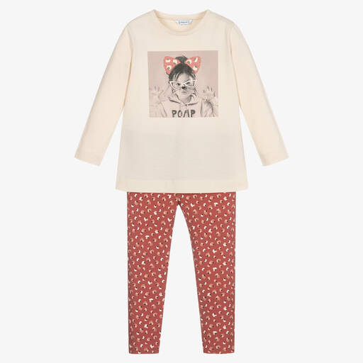 Mayoral-Leggings-Set in Rosa und Beige (M) | Childrensalon Outlet