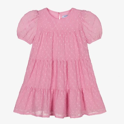 Mayoral-Girls Pink Chiffon Dress | Childrensalon Outlet