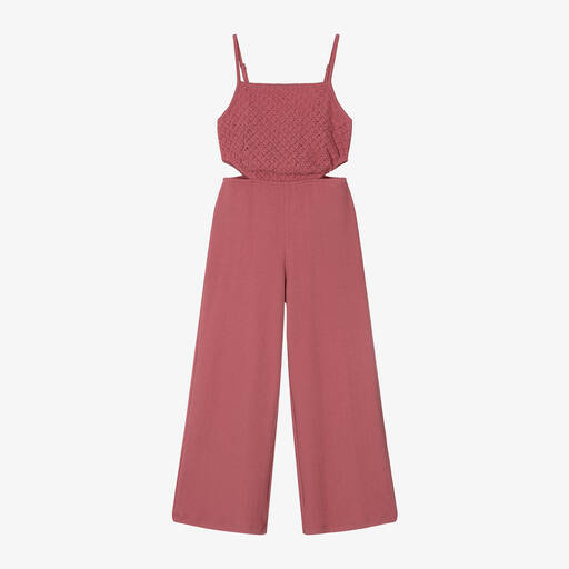 Mayoral-Girls Pink Cotton Jersey Jumpsuit | Childrensalon Outlet