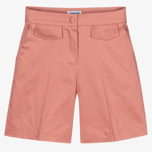 Mayoral-Розовые хлопковые шорты для девочек | Childrensalon Outlet