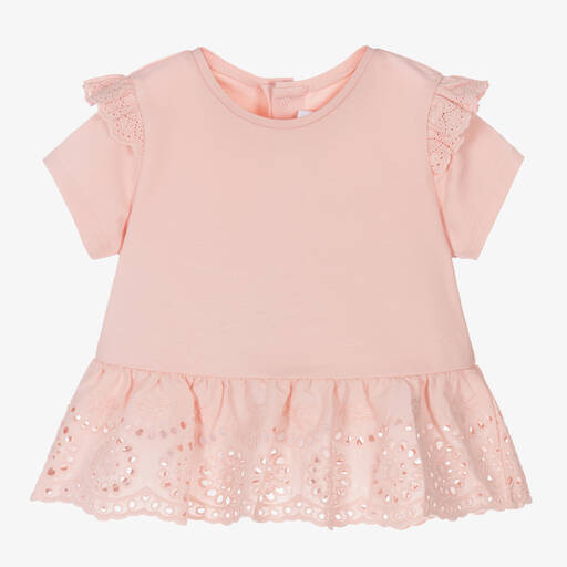 Mayoral-Girls Pink Cotton T-Shirt | Childrensalon Outlet