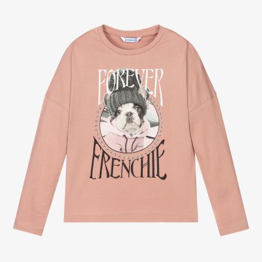 Mayoral-Girls Pink Cotton Top | Childrensalon Outlet