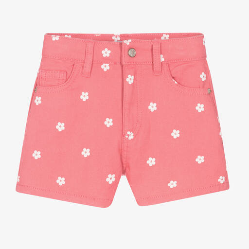 Mayoral-Girls Pink Cotton Twill Shorts | Childrensalon Outlet