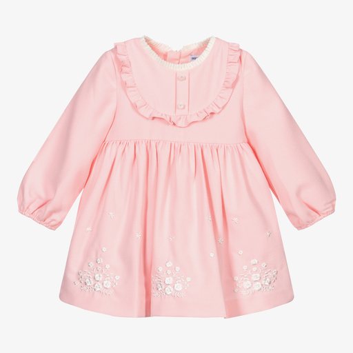 Mayoral-Girls Pink Embroidered Dress | Childrensalon Outlet