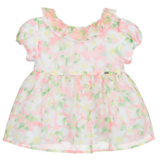Mayoral-Girls Pink Floral Blouse | Childrensalon Outlet