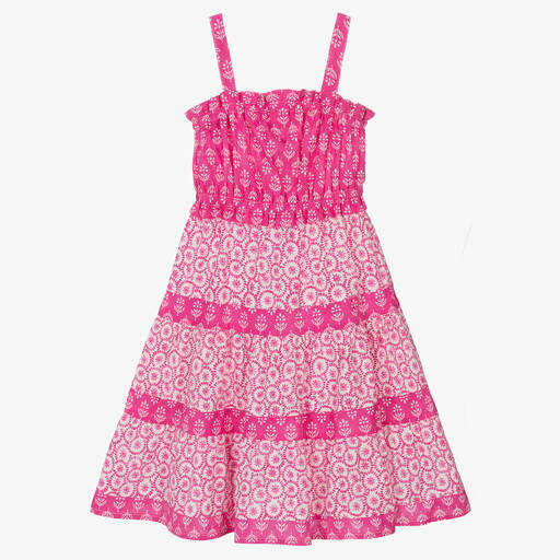 Mayoral-Розовый хлопковый сарафан в цветочек | Childrensalon Outlet
