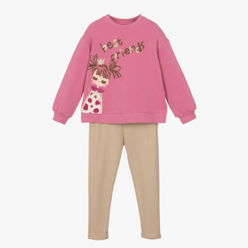 Mayoral-Girls Pink Glitter Leggings Outfit | Childrensalon Outlet