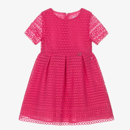 Mayoral-Girls Pink Guipure Lace Dress | Childrensalon Outlet