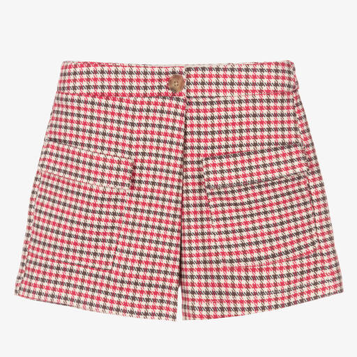 Mayoral-Girls Pink Houndstooth Skort | Childrensalon Outlet